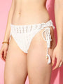 Off White Handmade Crochet Swimwear Bikini Bottom - Da Intimo - Lingerie Online Store India