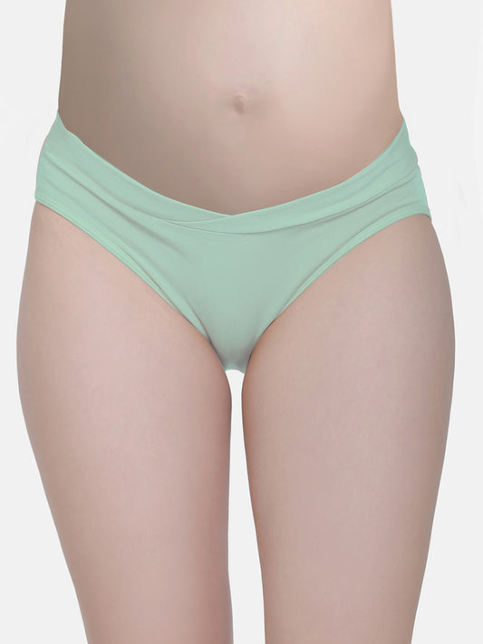 Low Waist Soft Cotton Green Maternity Panty - Da Intimo