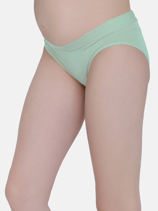 Low Waist Soft Cotton Green Maternity Panty - Da Intimo