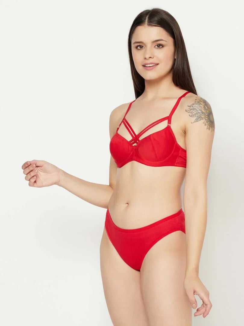 Women’s Red Front Criss Cross Bra