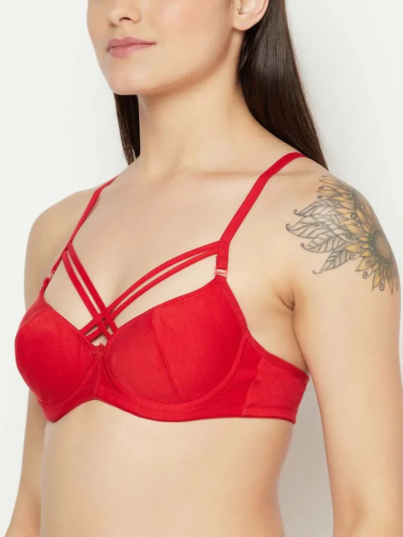 Women’s Red Front Criss Cross Bra