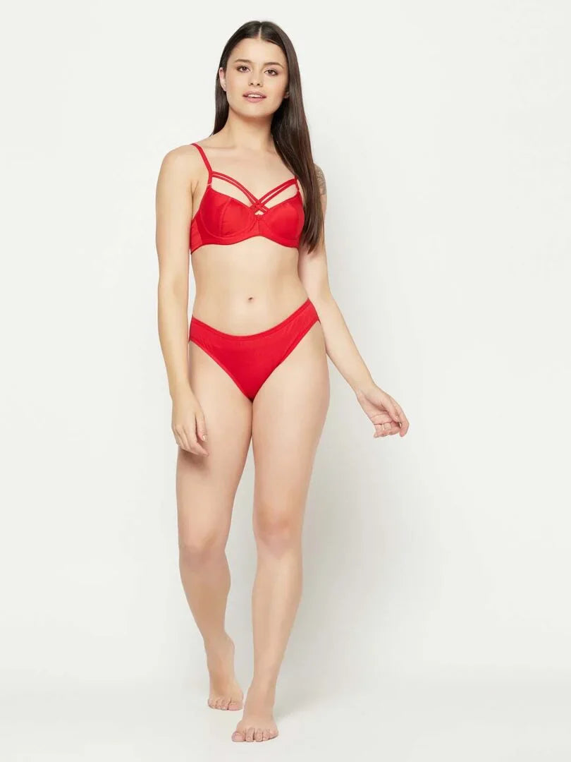 Women’s Red Front Criss Cross Bra