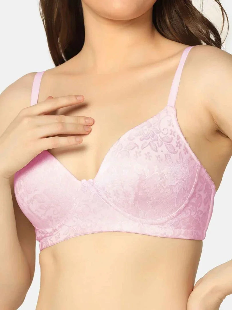 Pack Of 2 Lightly Padded Lacy Design Everyday T-Shirt Bra