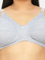 Grey Plus Size Non Padded Full Coverage Everyday Bra - Da Intimo - Lingerie Online Store India