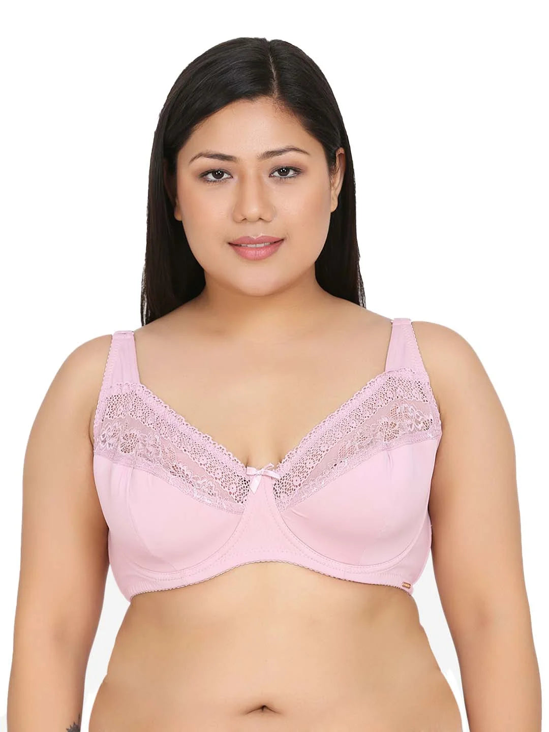 Pink Plus Size Lightly Padded Full Coverage Plunge Bra