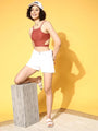 Rust Cut-out Crop Toplette