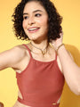 Rust Cut-out Crop Toplette