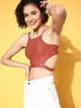Rust Cut-out Crop Toplette