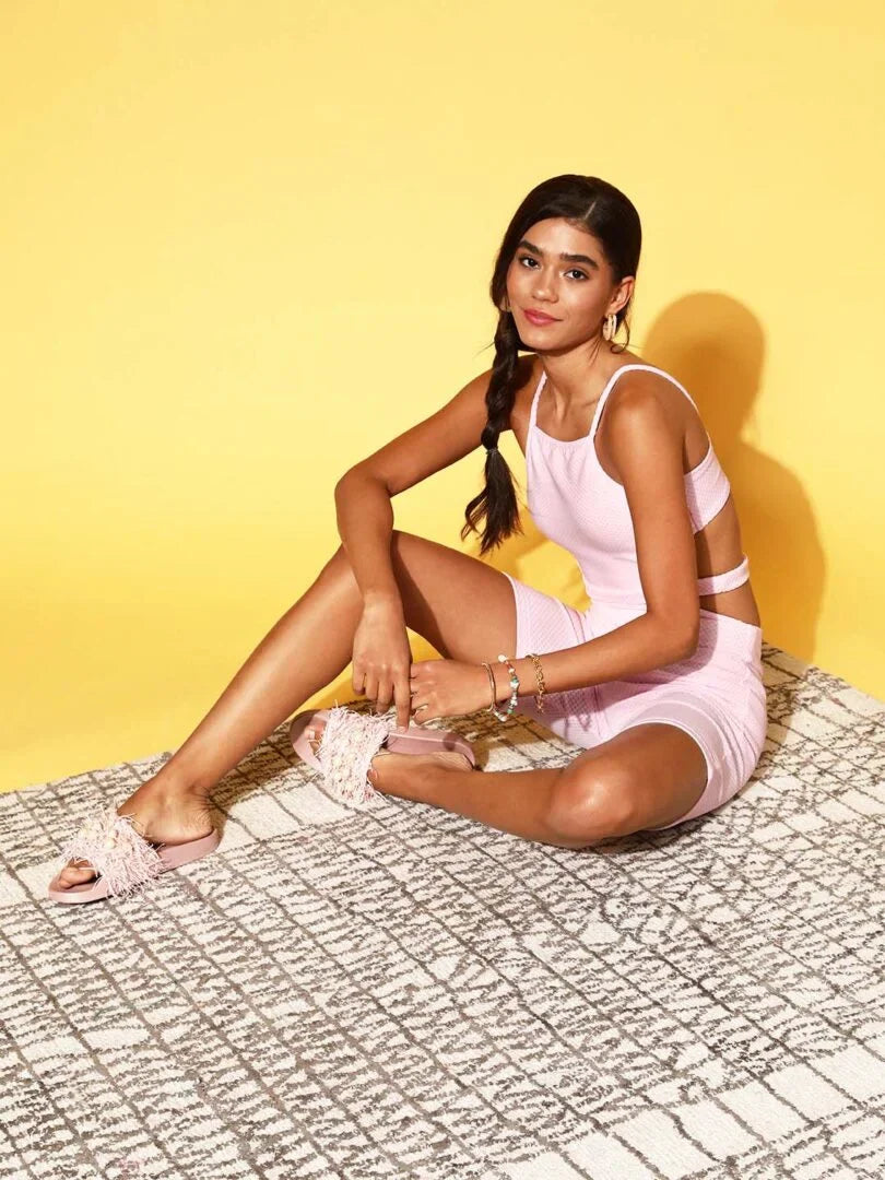 Baby Pink Cut-out Crop Toplette Set