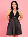 Da Intimo Women's Black 2 Pc Satin Bridal Babydoll Set