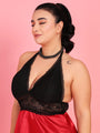Da Intimo Women's Maroon 2 Pc Satin Bridal Babydoll Set