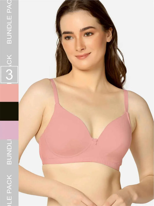 Pack Of 3 Soft Padded Everyday Comfort T-Shirt Bra