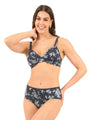Floral Printed Cotton Wired Padded Full Coverage Bra & Panty Set