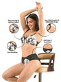 Floral Printed Cotton Mesh Padded Full Coverage Bra & Panty Set with Lace Detailing