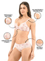 Floral Printed Cotton Under Wired Padded Full Coverage Bra & Panty Set