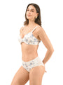 Floral Printed Cotton Wired Padded Full Coverage Bra & Panty Set