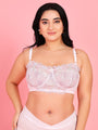 Embroidery Design Underwired Full Coverage White Balconette Bra