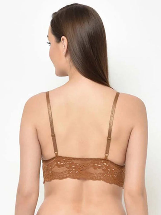 Mustard Smooth Lace Cage Bralette - Da Intimo - Lingerie Online Store India