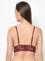 Maroon Smooth Lace Cage Bralette - Da Intimo - Lingerie Online Store India