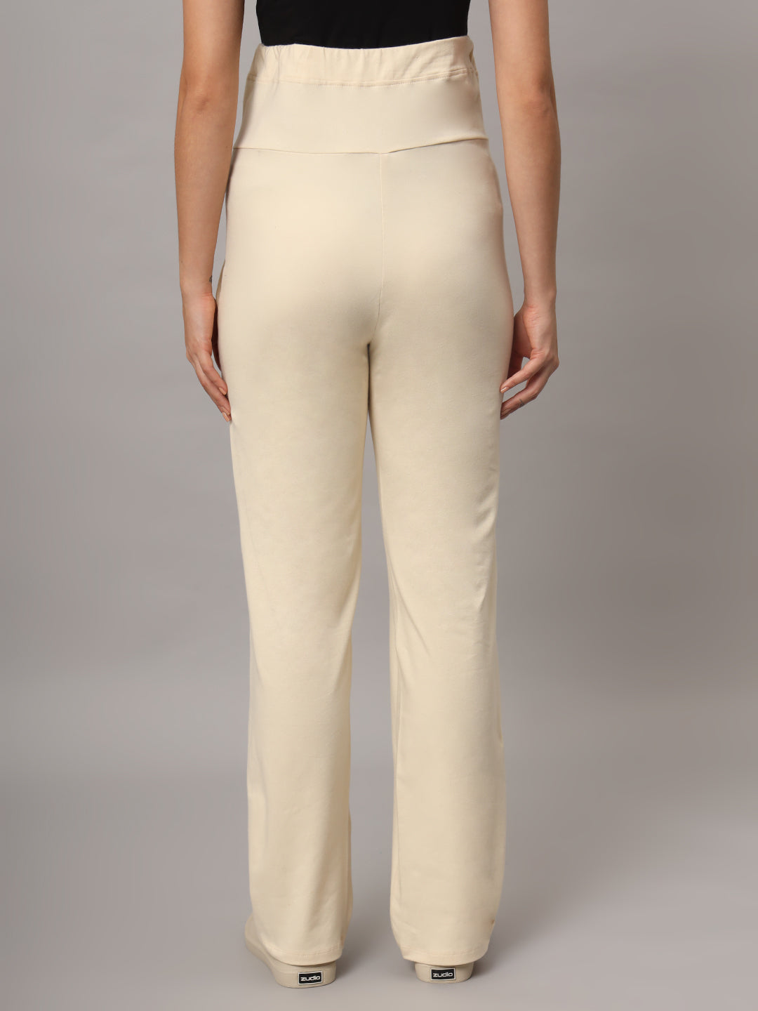 Mamma Presto High Waist Offwhite Maternity Trousers