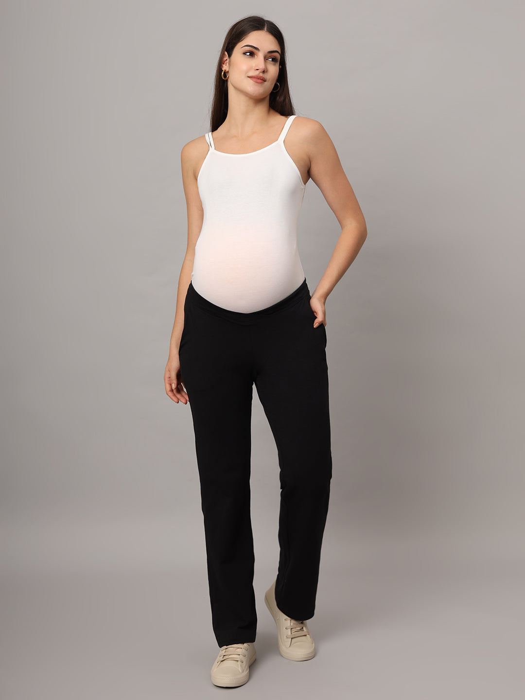 Mamma Presto Low Waist Black Maternity Trousers