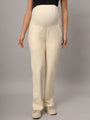 Mamma Presto High Waist Offwhite Maternity Trousers