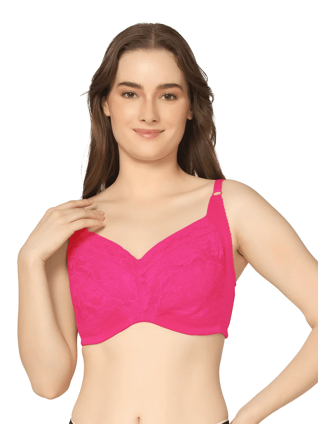 Full Coverage Lace Design Minimizer Bra - Da Intimo - Lingerie Online Store India