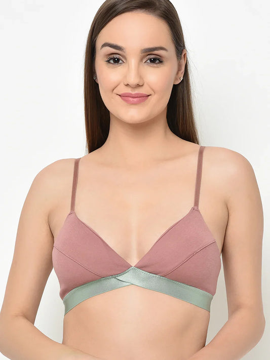 Peach Colour Blocked Pretty Back Bralette