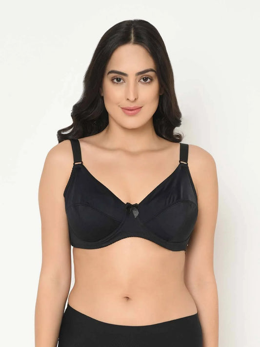 Black Plus Size Underwired Lightly Padded Everyday Bra - Da Intimo - Lingerie Online Store India