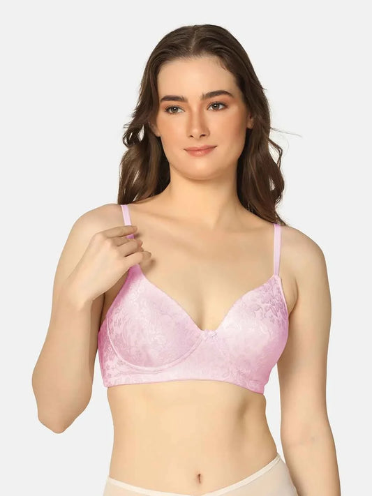Pack Of 2 Lightly Padded Lacy Design Everyday T-Shirt Bra - Da Intimo - Lingerie Online Store India
