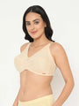 Beige Cotton Full Coverage Plus Size Bra - Da Intimo - Lingerie Online Store India