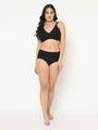 Black Cotton Full Coverage Plus Size Bra - Da Intimo - Lingerie Online Store India