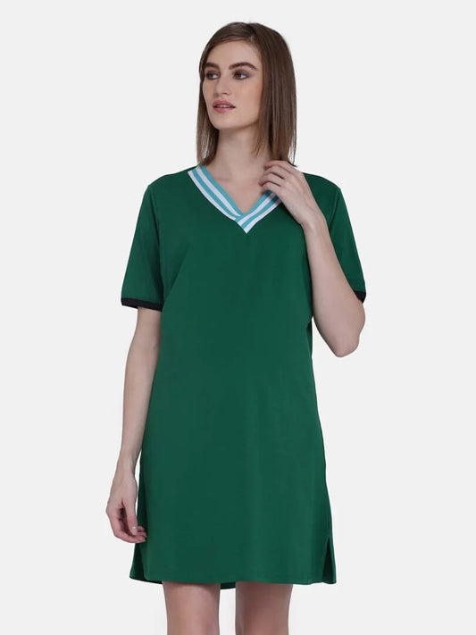 Solid Color Feeding Nightwear Dress - Da Intimo - Lingerie Online Store India