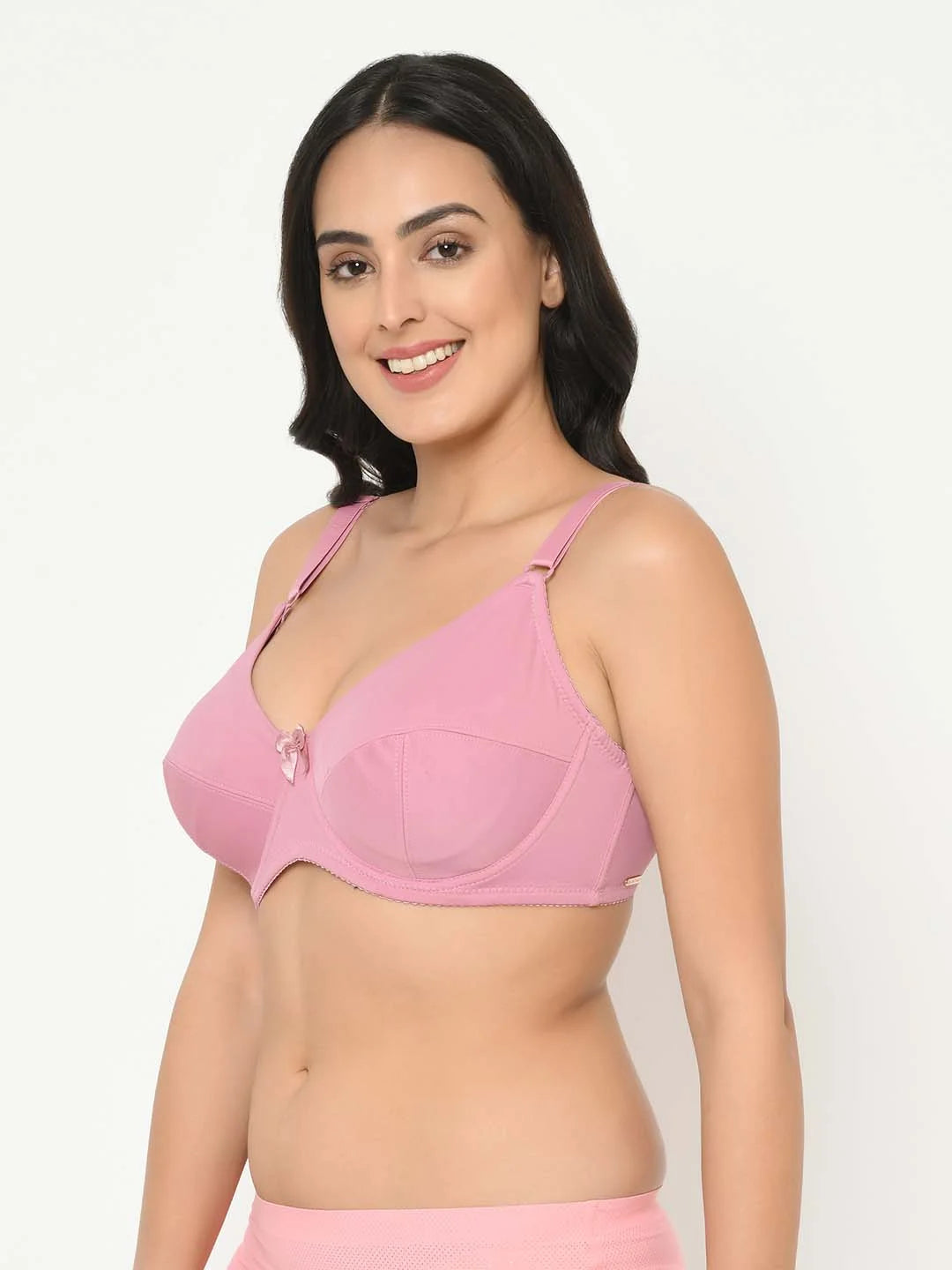 Pink Plus Size Underwired Lightly Padded Everyday Bra - Da Intimo - Lingerie Online Store India