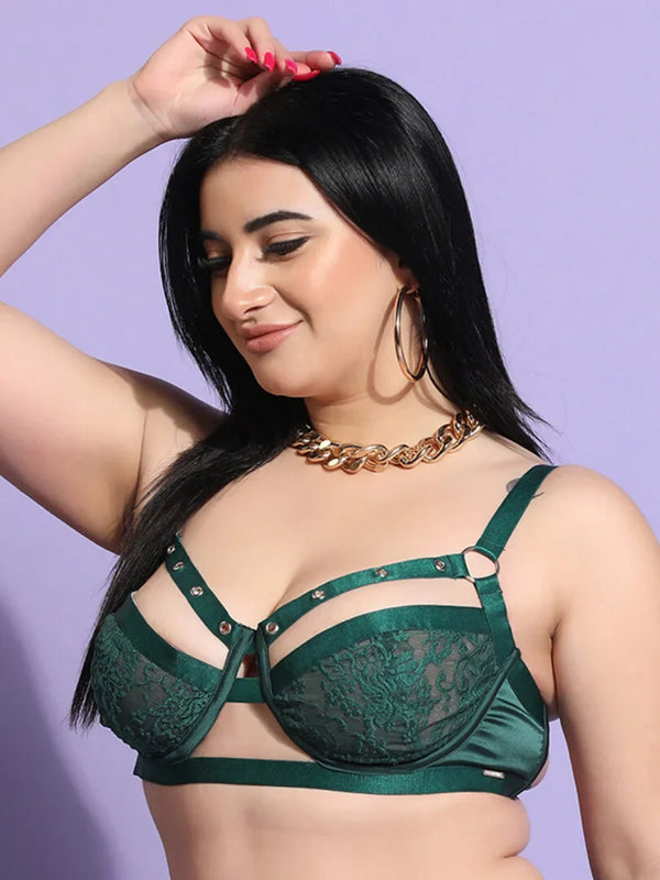 Pack of 2 Rivet Design Underwired Strappy Bra