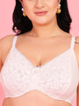 Curvy Love Plus Size Soft Lace Full Coverage Underwire White Bra