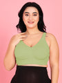 Curvy Love Plus Size Full Coverage Non Padded Green Bra