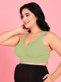 Curvy Love Plus Size Full Coverage Non Padded Green Bra