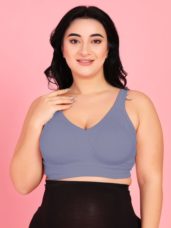 Curvy Love Plus Size Full Coverage Non Padded Grey Bra