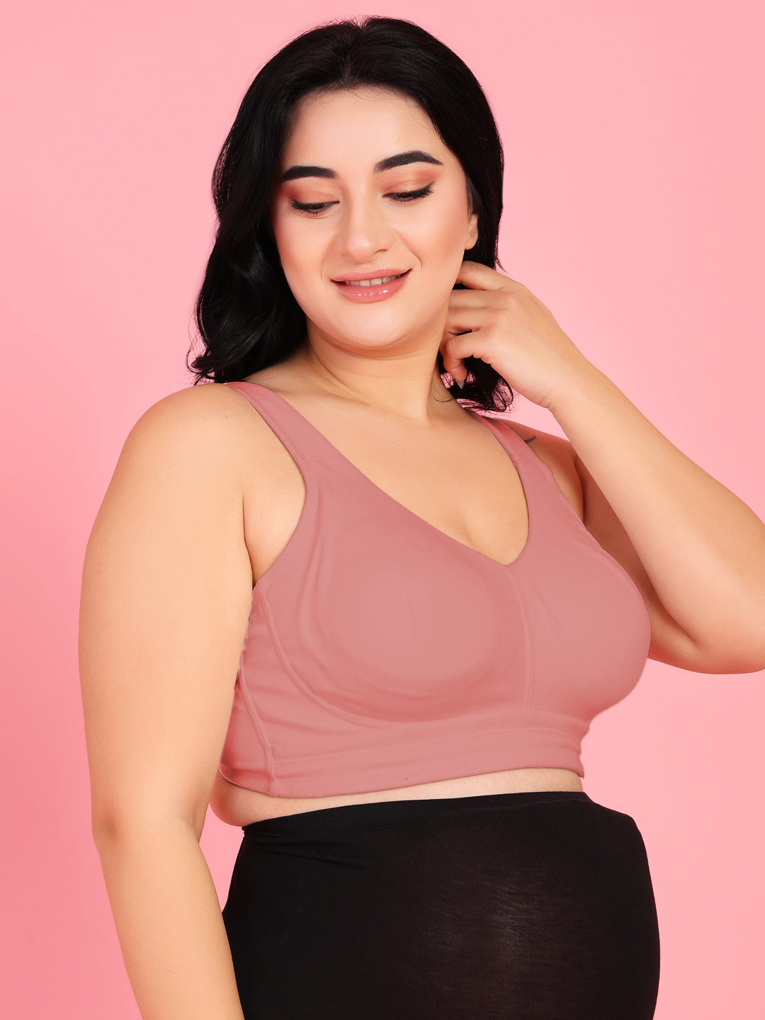 Curvy Love Plus Size Full Coverage Non Padded Peach Bra