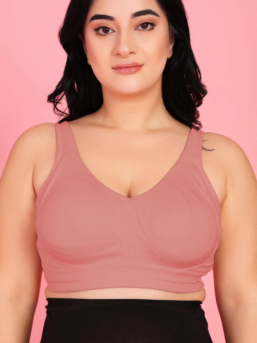 Curvy Love Plus Size Full Coverage Non Padded Peach Bra