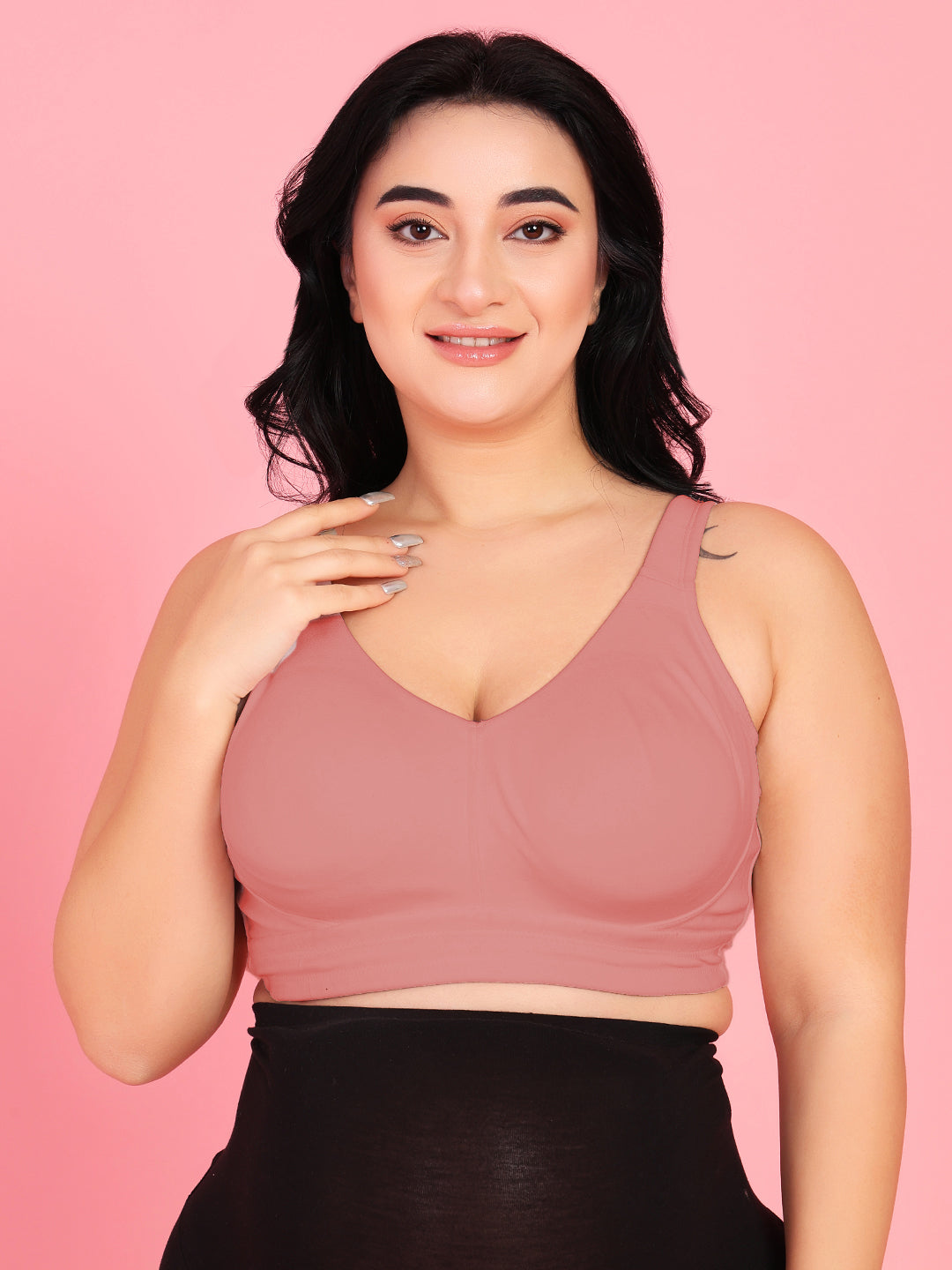 Curvy Love Plus Size Full Coverage Non Padded Peach Bra