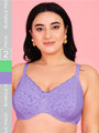 Curvy Love Pack of 2 Plus Size Soft Lace Full Coverage Underwire Green & Blue Bra