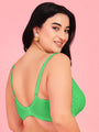 Curvy Love Pack of 2 Plus Size Soft Lace Full Coverage Underwire Green & Blue Bra