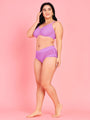 Curvy Love Pack of 2 Plus Size Soft Lace Full Coverage Underwire Mauve & Parrot Bra