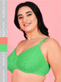 Curvy Love Pack of 2 Plus Size Soft Lace Full Coverage Underwire Peach & Green Bra