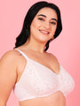 Curvy Love Pack of 2 Plus Size Soft Lace Full Coverage Underwire White & Blue Bra