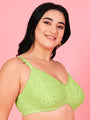 Curvy Love Pack of 2 Plus Size Soft Lace Full Coverage Underwire White & Parrot Bra