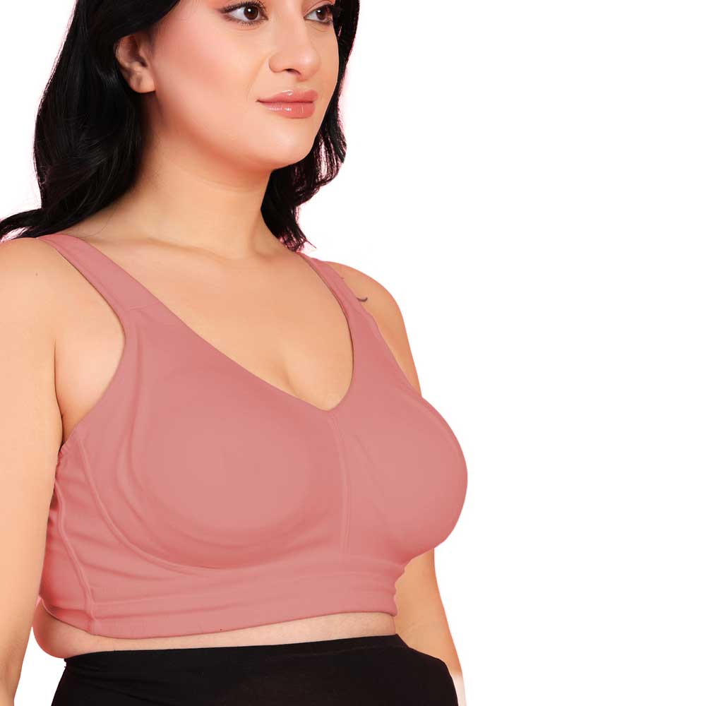 Curvy Love Pack of 2 Plus Size Full Coverage Non Padded Green & Peach Bra