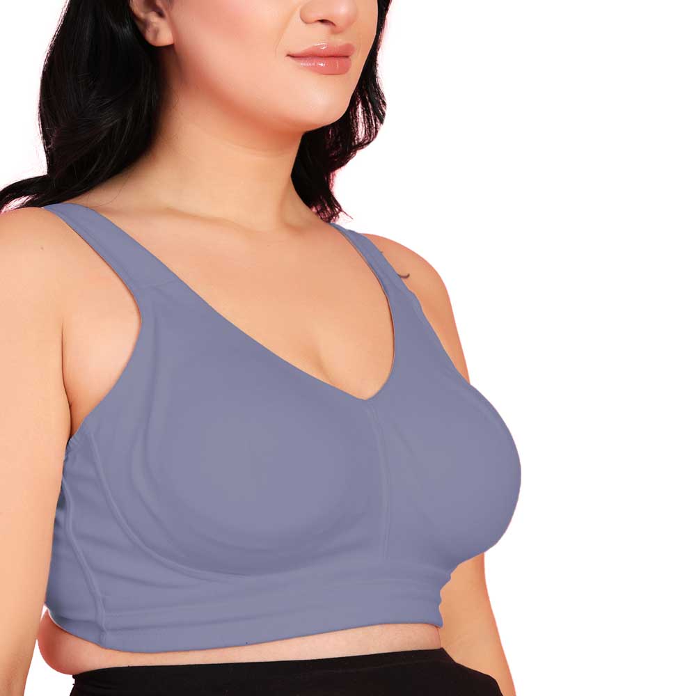 Curvy Love Pack of 2 Plus Size Full Coverage Non Padded Grey & Peach Bra